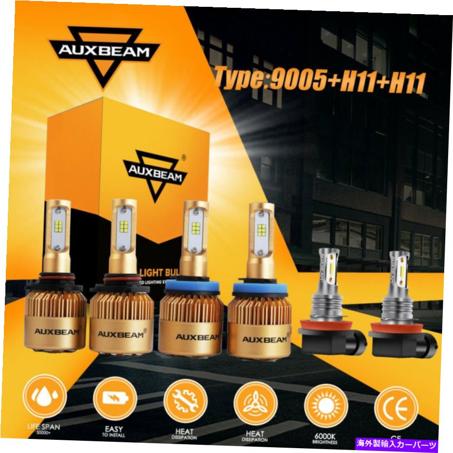 USヘッドライト AUXBeam H11 9005 H11 LEDヘッドライト変換キット高ロービームフォグライト6000K AUXBEAM H11 9005 H11 LED Headlight Conversion Kit High Low Beam Fog Light 6000K【並行輸入品】