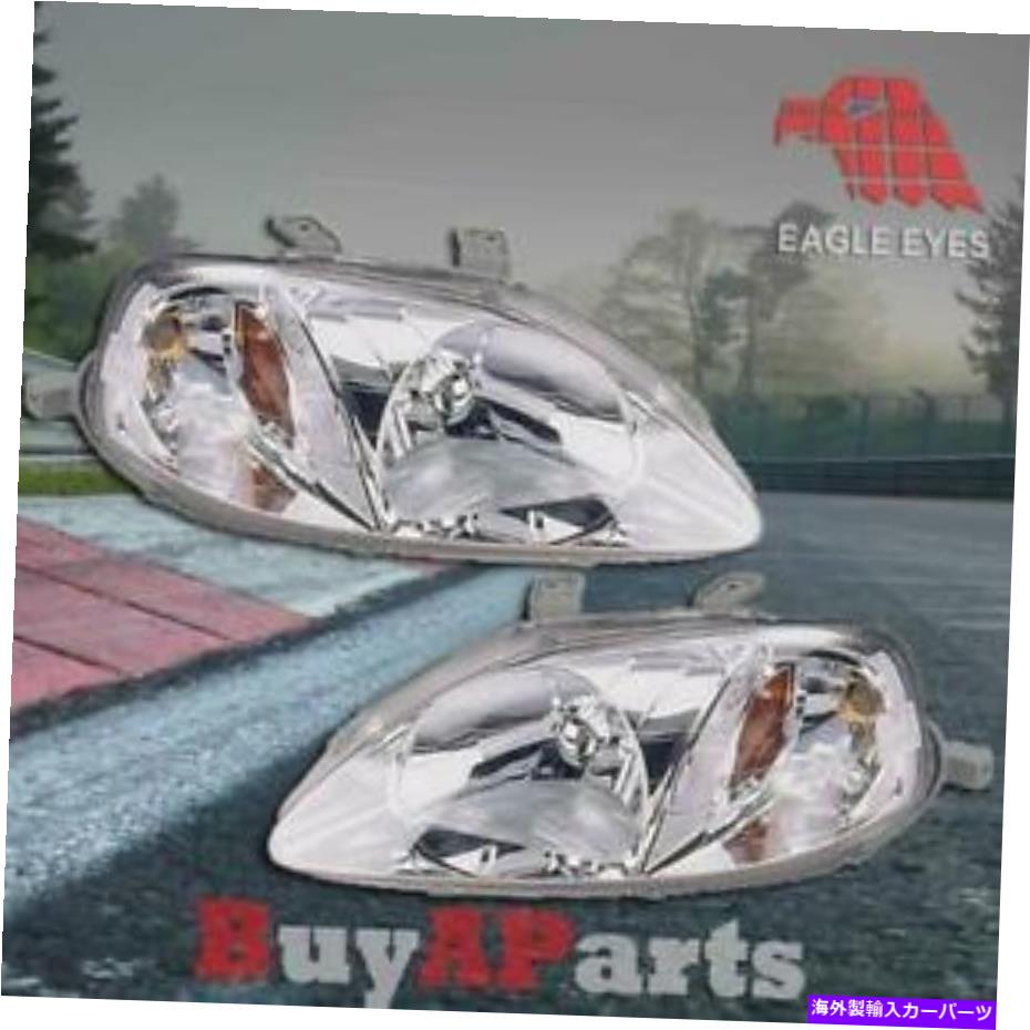 USヘッドライト 1999年から200000のHonda Civic 2/3/4 Dr左+右へのペアOE交換ヘッドライト Pair OE Replacement Headlights For 1999-2000 Honda Civic 2/3/4 DR Left + Right【並行輸入品】