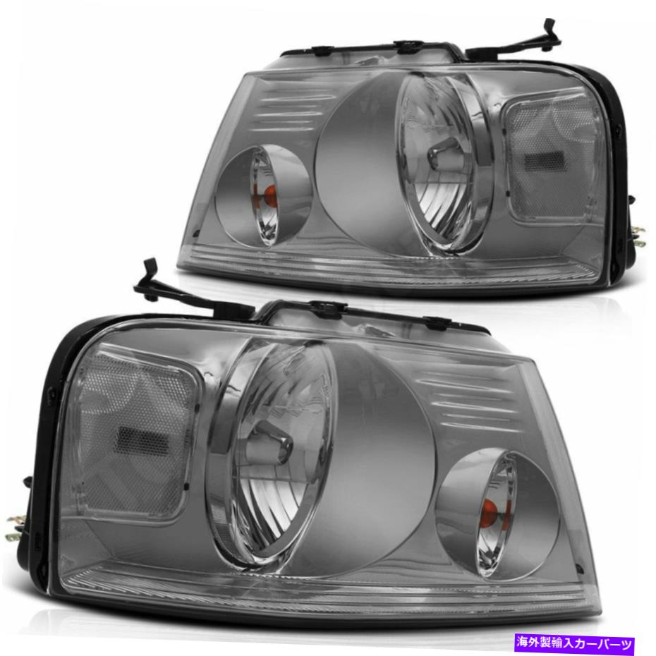 USヘッドライト フィットのペア2004-2008フォードF-150ヘッドライトアセンブリライトペアセット交換 Pair of Fits 2004-2008 Ford F-150 Headlights Assembly Light Pair Set Replacement【並行輸入品】