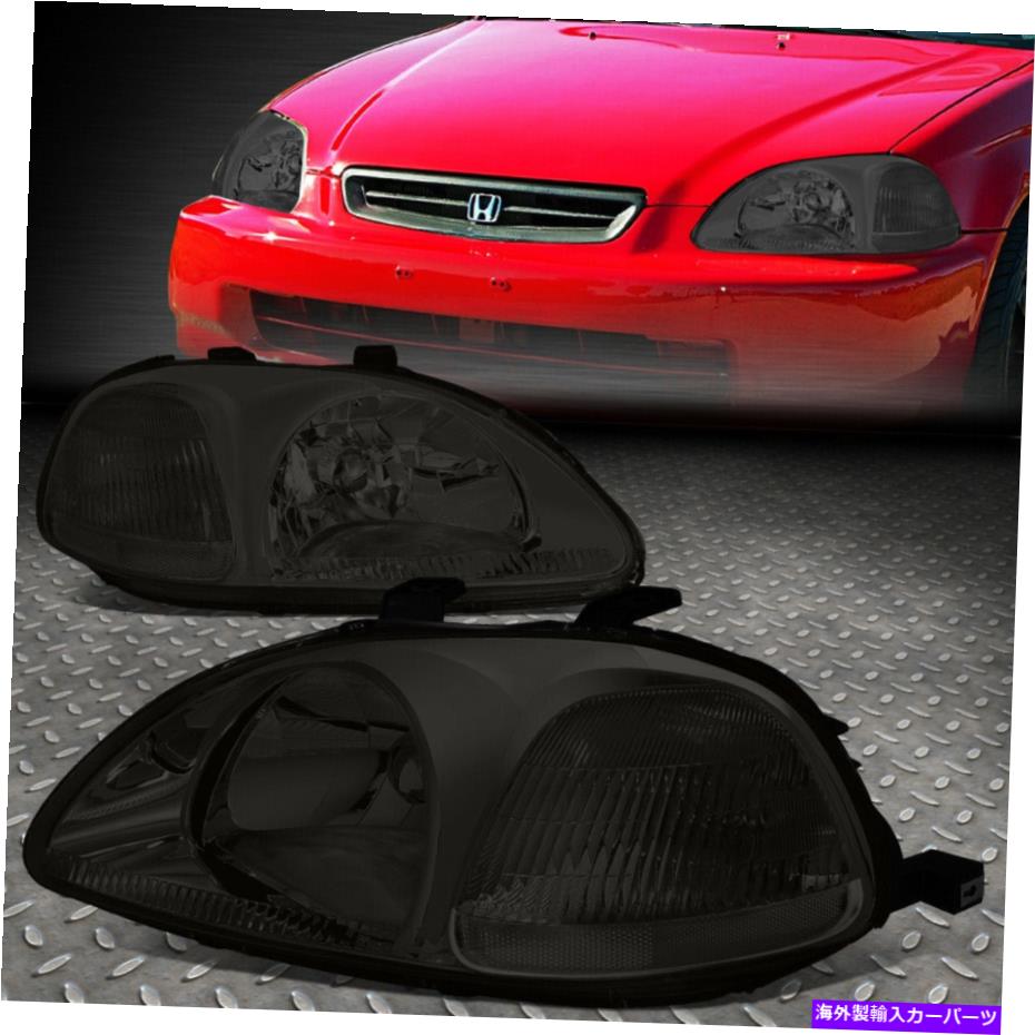 USヘッドライト 96-98ホンダシビックEJ / EM / EKスモークレンズクリアコーナーヘッドライトシグナルランプ FOR 96-98 HONDA CIVIC EJ/EM/EK SMOKED LENS CLEAR CORNER HEADLIGHT SIGNAL LAMP【並行輸入品】