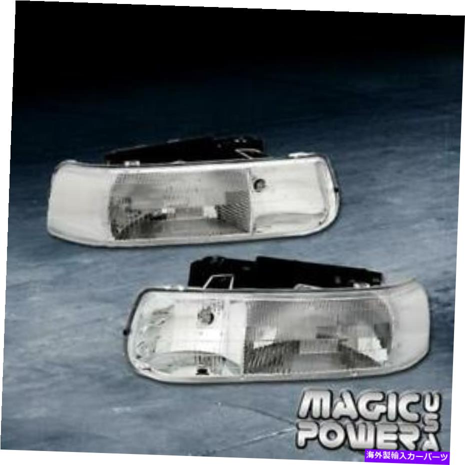 USヘッドライト 2000-2006のための新しいペア左右のヘッドライト電球/ソケット付きのシボレ郊外 NEW Pair Left & Right Headlights For 2000-2006 Chevy Suburban with Bulb / Socket【並行輸入品】