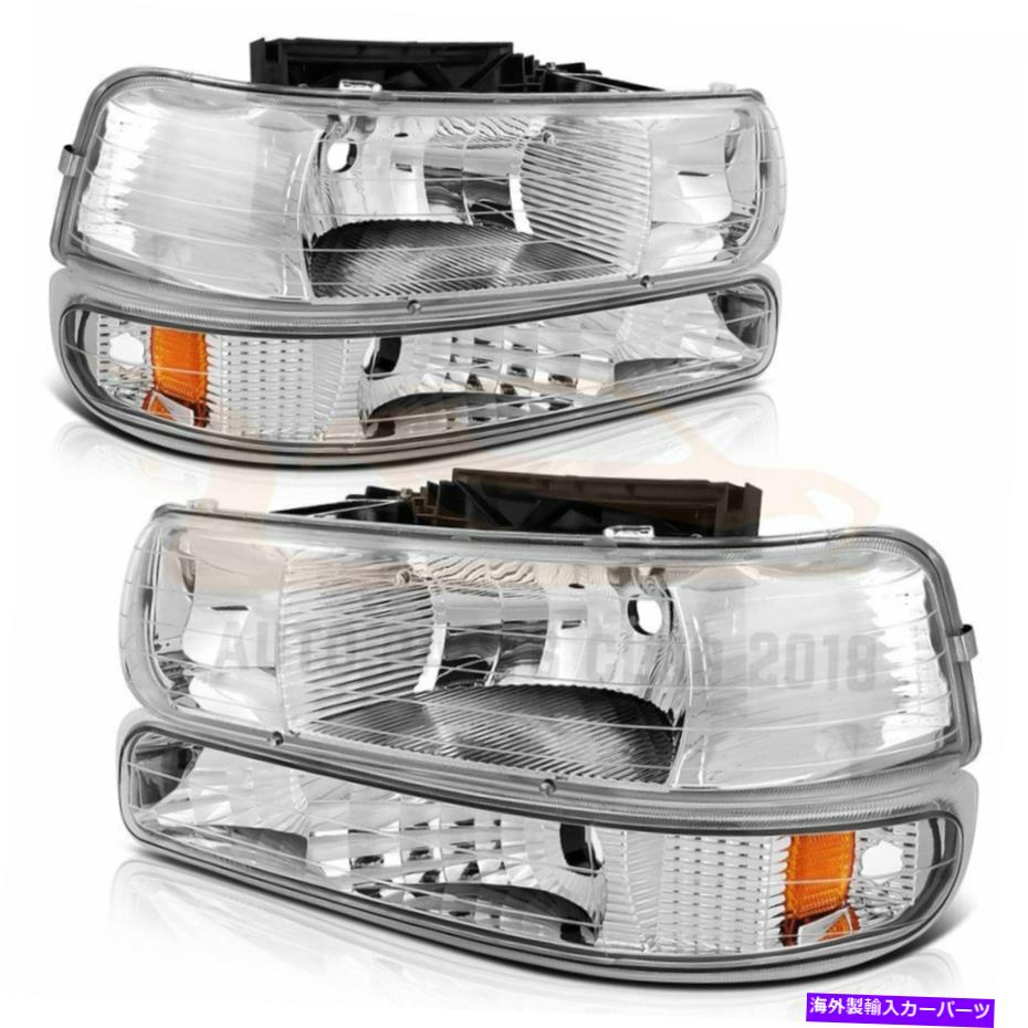 USヘッドライト 99-02シボリーSilverado /郊外Tahoe 00-06ヘッドライトアセンブリランプペア For 99-02 Chevy Silverado /Suburban Tahoe 00-06 Headlights Assembly Lamps Pair【並行輸入品】