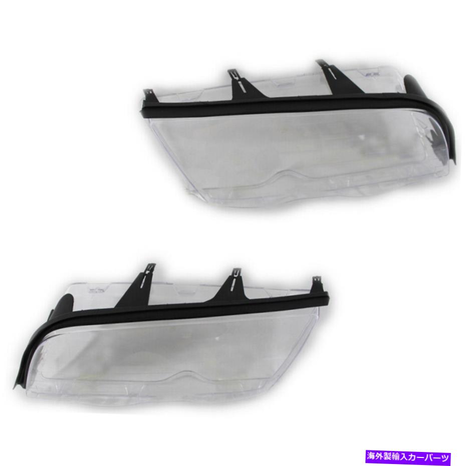 USヘッドライト BMW E46 1998-2001 3シリーズクリアヘッドライトレンズカバーガスケットセット4ドア For BMW E46 1998-2001 3 Series Clear Headlight Lens Cover With Gasket Set 4 Door【並行輸入品】