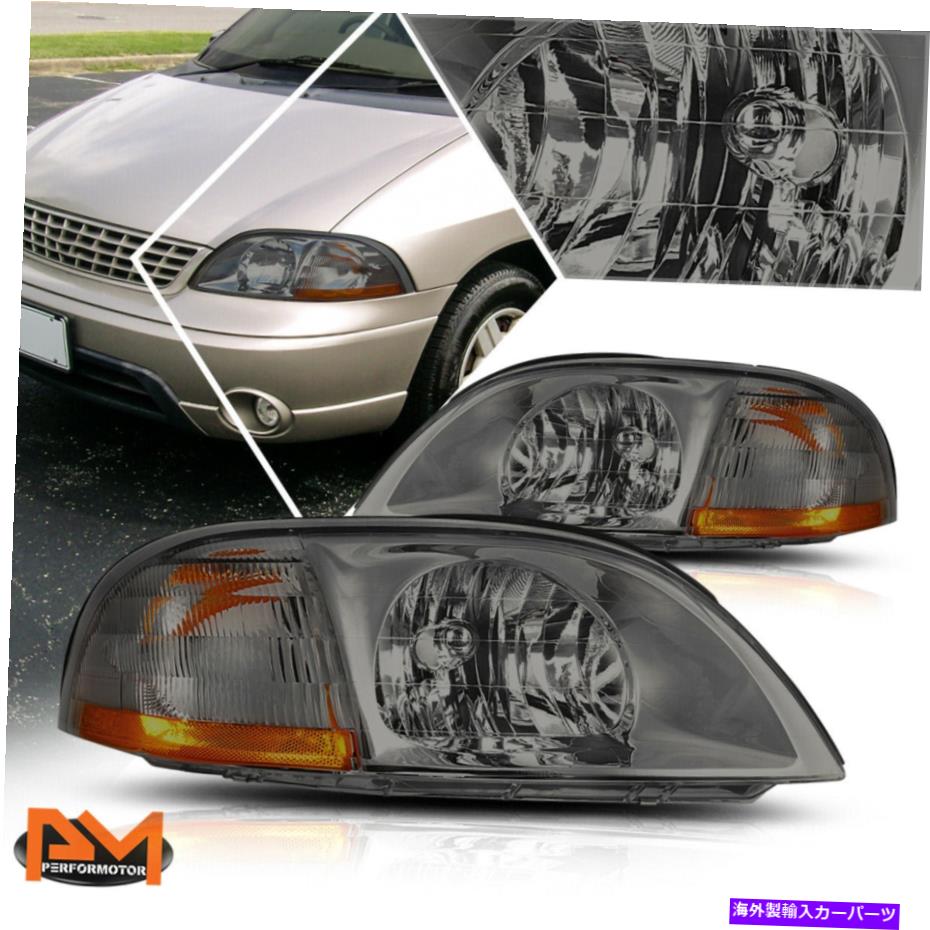 USヘッドライト 99-03フォワードウィンドスール直接交換ヘッドライト/ランプオレンジ色のコーナー For 99-03 Ford Windstar Direct Replacement Headlight/Lamps Amber Corner Smoked【並行輸入品】 35,688円