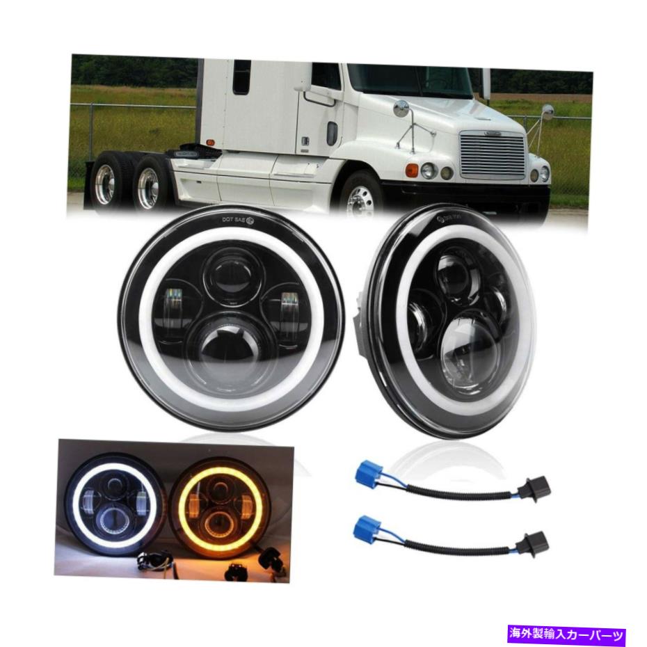 USヘッドライト FreightLiner Centuryクラス（1996-2011）ヘッドライトLED Halo Angel Eye White ... For Freightliner Century Class (1996-2011) Headlight LED Halo Angel Eye White...【並行輸入品】