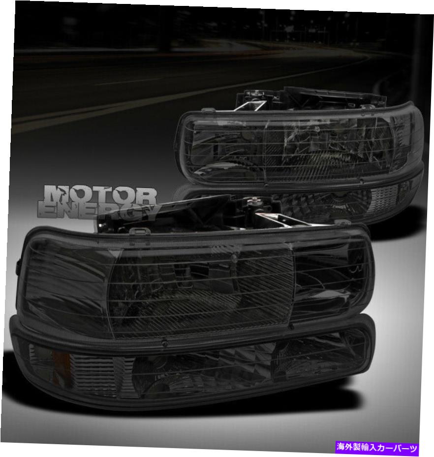 USヘッドライト 99-02 Chevy Silverado / 00-06タホ/郊外クリスタルヘッドライト+バンパーランプ煙 99-02 CHEVY SILVERADO/00-06 TAHOE/SUBURBAN CRYSTAL HEAD LIGHTS+BUMPER LAMP SMOKE【並行輸入品】