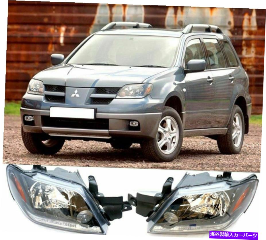 USヘッドライト 三菱Outlander 2003-2005の左右のフロントヘッドランプヘッドライト For Mitsubishi Outlander 2003-2005 Left and Right Front Head lamps Headlights【並行輸入品】