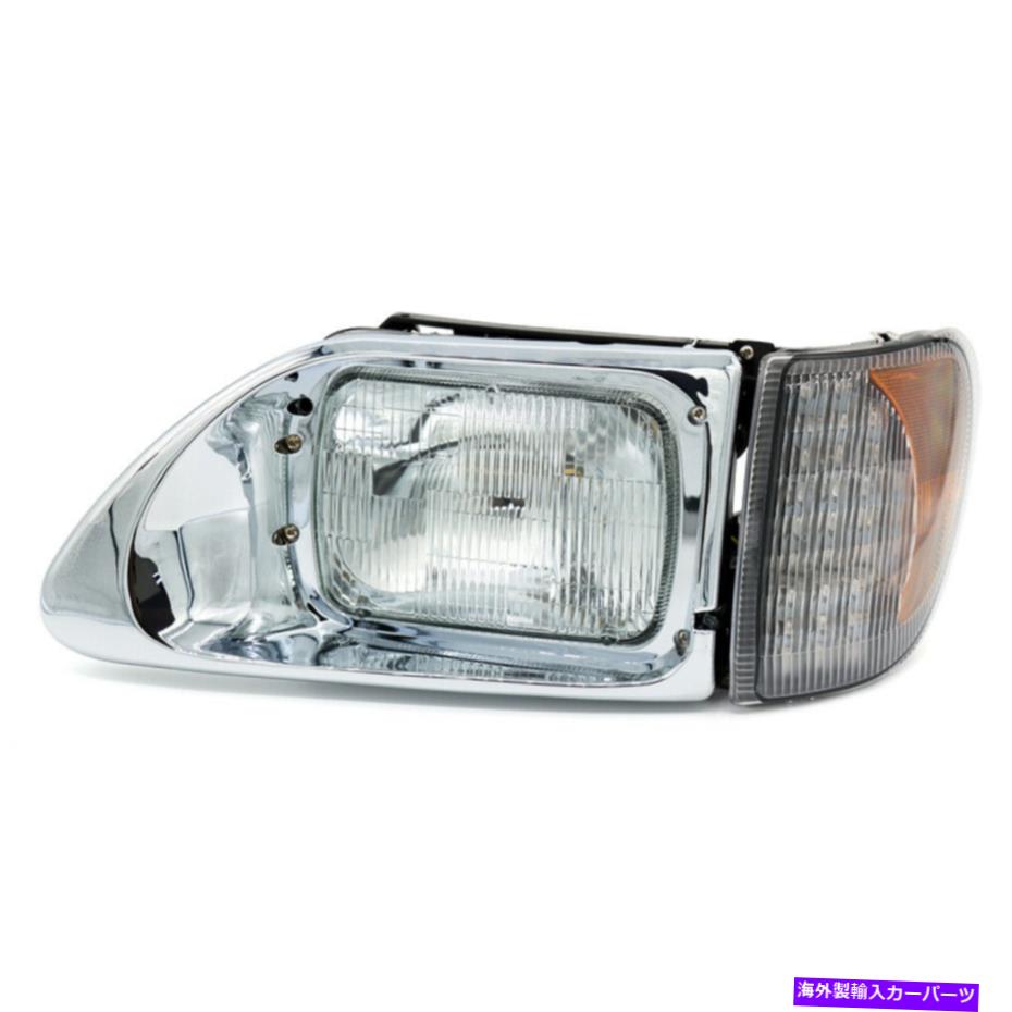 USヘッドライト LEDコーナーランプを持つヘッドライトInternational 9200 9400 5900 Headlight with LED Corner Lamp Left Driver Side for International 9200 9400 5900【並行輸入品】