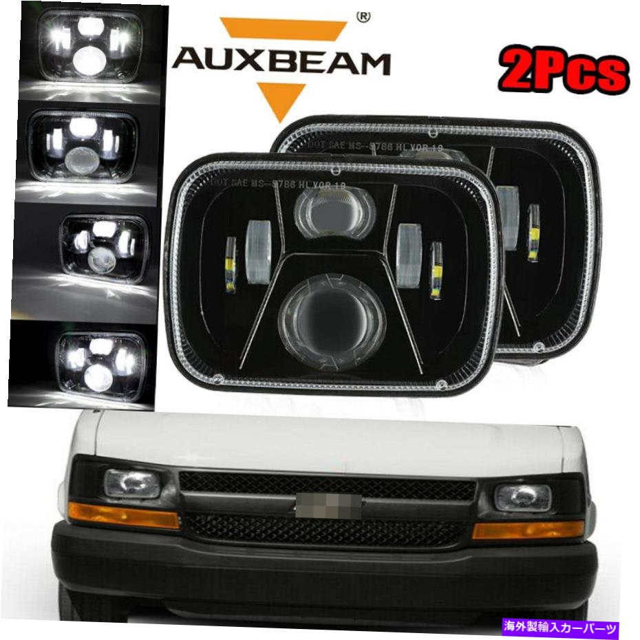 USヘッドライト AuxBeamペア7x6 LEDヘッドライトHI / LO FIT Chevy Express Cargo Van 1500 2500 3500 AUXBEAM Pair 7x6 LED Headlight Hi/Lo Fit Chevy Express Cargo Van 1500 2500 3500【並行輸入品】