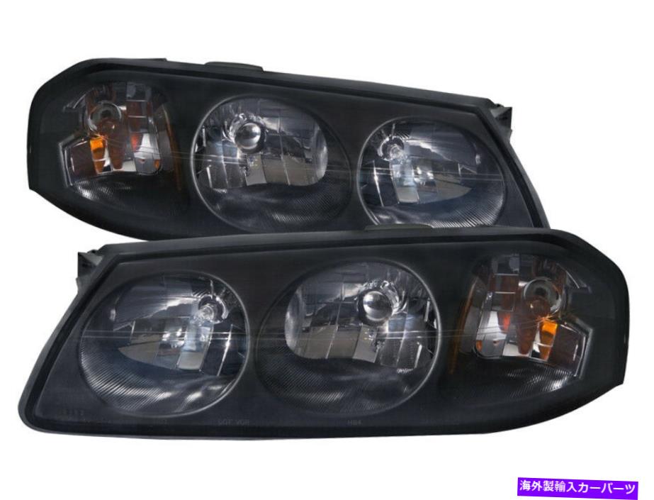 USヘッドライト パフォーマンスヘッドライトブラックペア左右セットフィット00-05シボレーインパラ Performance Headlights Black Pair Left Right Set Fits 00-05 Chevrolet Impala【並行輸入品】