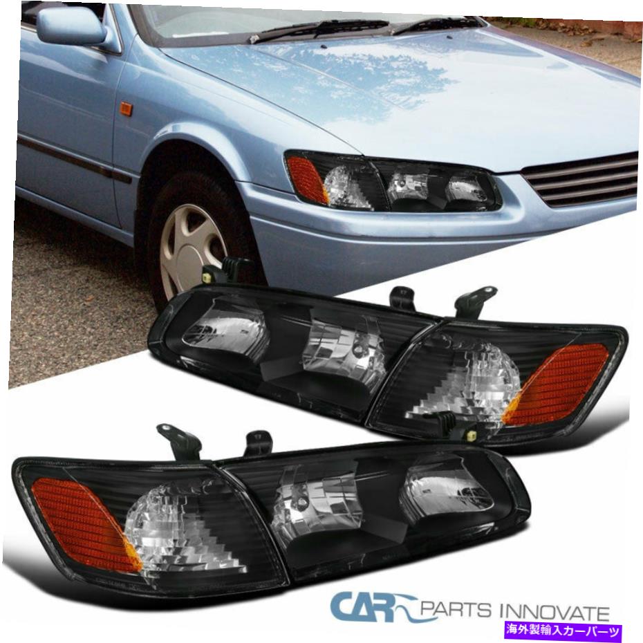 USヘッドライト トヨタ00-01カムリブラックヘッドライトクリアレンズコーナーターン信号ランプペア For Toyota 00-01 Camry Black Headlights Clear Lens Corner Turn Signal Lamps Pair【並行輸入品】 36,627円