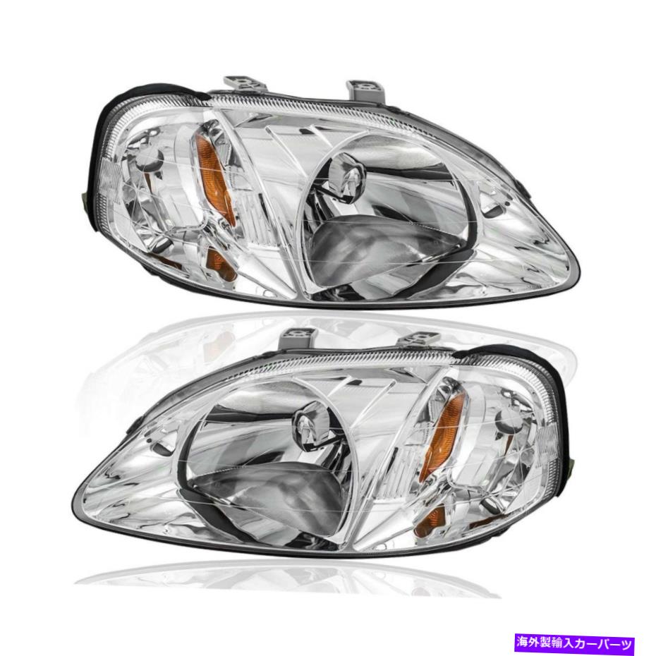 USヘッドライト 1999年2000 Honda Civic HeadlampsペアのreplacemeのためのBryght Headlightsアセンブリ BRYGHT Headlights Assembly for 1999 2000 Honda Civic Headlamps Pair Replaceme...【並行輸入品】 36,627円