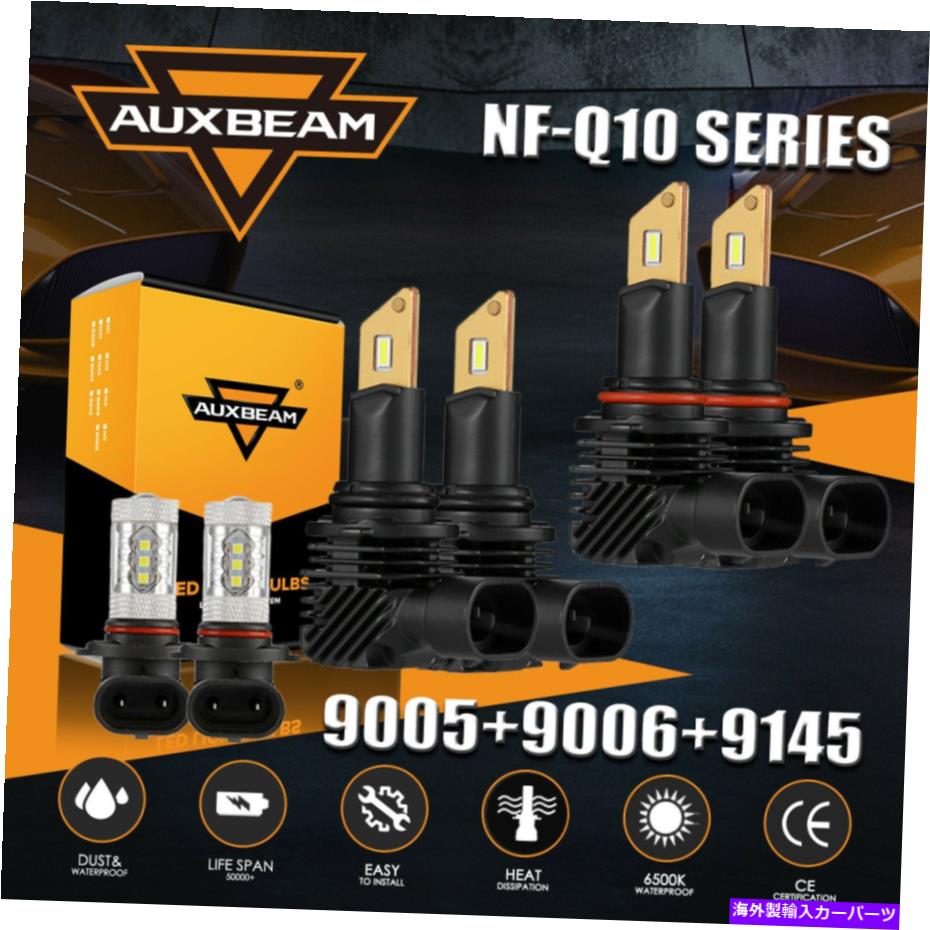 USヘッドライト Chevy Silverado 1500 2003-2006のための6x Auxbeam LEDのヘッドライトコンボ+霧の電球 6x AUXBEAM LED Headlight Combo+Fog Bulbs For Chevy Silverado 1500 2500 2003-2006【並行輸入品】