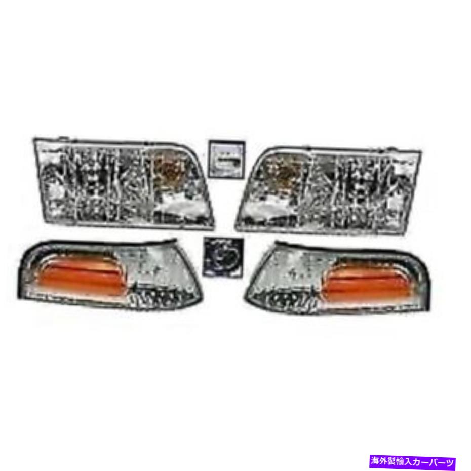 USヘッドライト 1998-2011クラウンビクトリア両方のLH＆RHヘッドランプ＆サイズマーカーズニュー！ 1998-2011 CROWN VICTORIA BOTH LH & RH HEADLAMPS & SIDEMARKERS NEW!!【並行輸入品】