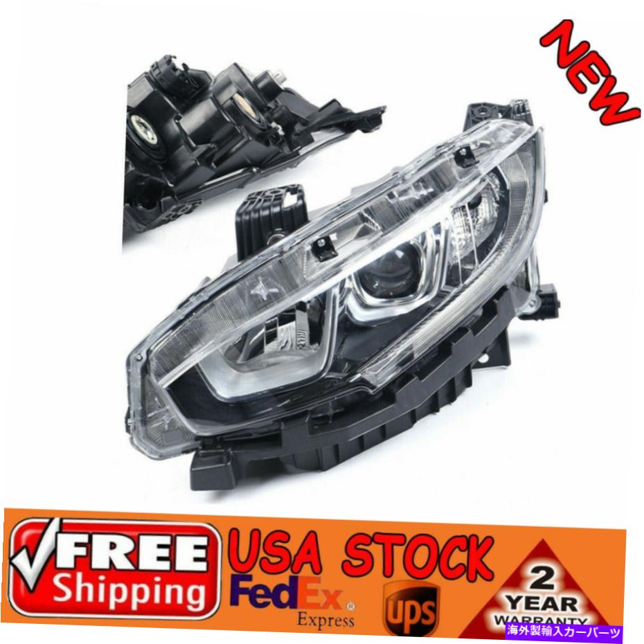 USヘッドライト 2016-2018ホンダシビックハロゲンプロジェクターヘッドライトヘッドランプRight SMD LED For 2016-2018 Honda Civic Halogen Projector Headlight Headlamp Right SMD LED【並行輸入品】