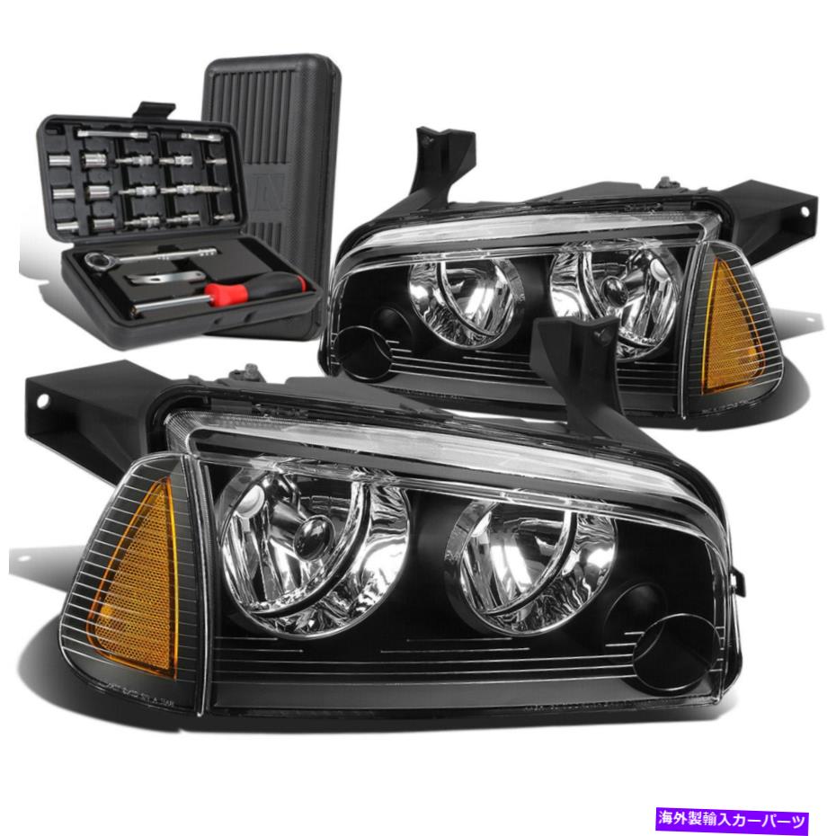 USヘッドライト 2006-2010 Dodge Charger Black / Amber Signal Signal Signalヘッドライト+ツールボックス For 2006-2010 Dodge Charger Black/Amber Signal Turn Signal Headlights+Tool Box【並行輸入品】 36,627円