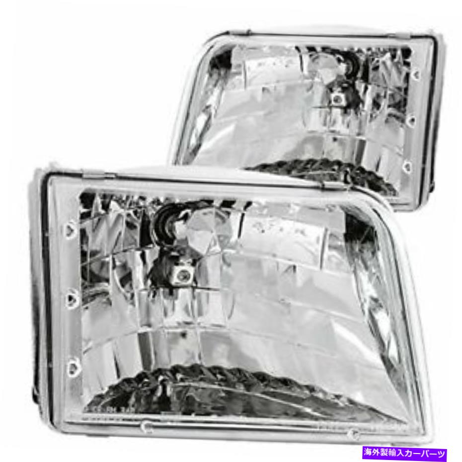 USヘッドライト Anzo USA 111036フォードレンジャークリスタルクロームヘッドライトアセンブリ - （ペアで販売） Anzo USA 111036 Ford Ranger Crystal Chrome Headlight Assembly - (Sold in Pairs)【並行輸入品】