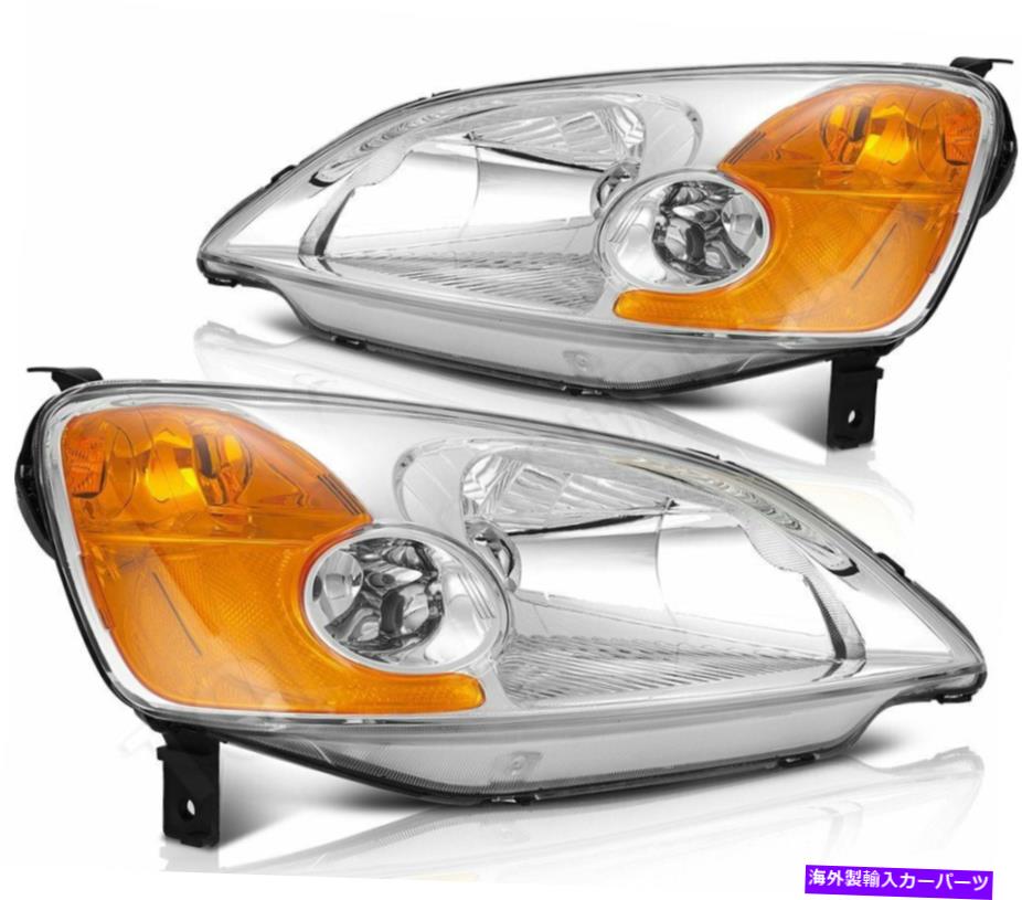 USヘッドライト フィットのペア2001-2003ホンダシビックヘッドライトアセンブリドライバー+助手席側 Pair of Fits 2001-2003 Honda Civic Headlights Assembly Driver + Passenger Sides【並行輸入品】