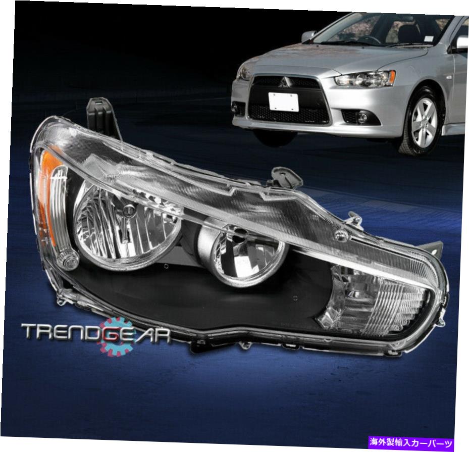 USヘッドライト 2008-2017三菱ランサーEVO Xヘッドライトヘッドランプブラック旅客right For 2008-2017 Mitsubishi Lancer EVO X Headlight Headlamp Black Passenger Right【並行輸入品】