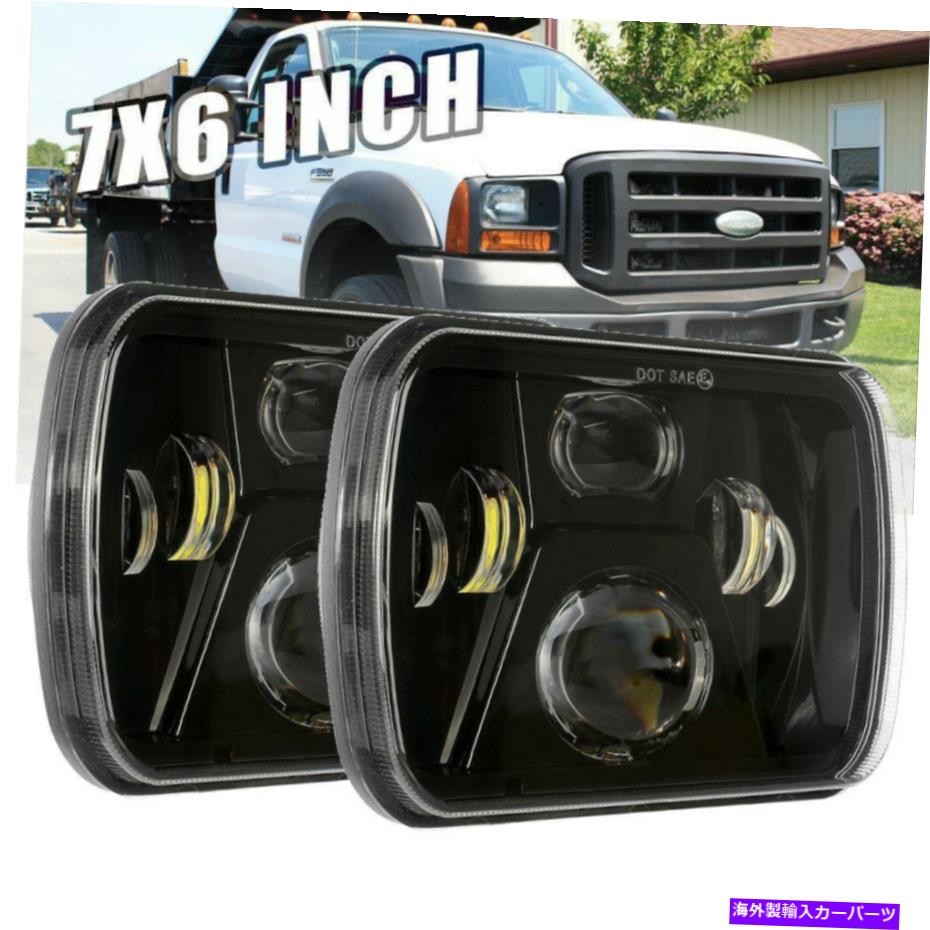USヘッドライト Toyota Nissan Pickup Truck用のHeadlighst Hi / LOビームDRLペアH6054ドット7×6 \