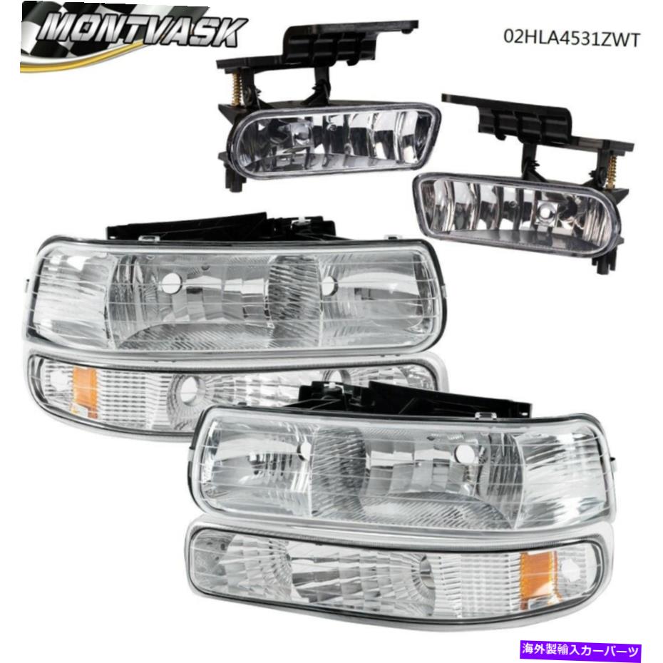 USヘッドライト 00-06郊外の郊外のタホ99-02 Silveradoのための琥珀色の角のヘッドライト+フォグライト Amber Corner Headlights+Fog lights For 00-06 Suburban Tahoe 99-02 Silverado【並行輸入品】