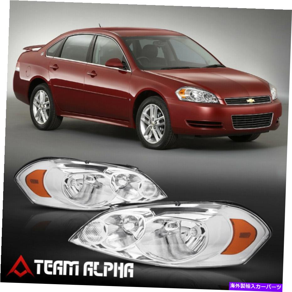 USヘッドライト フィット2006-2016 Chevy Impala / Monte Carlo [Chrome / Clear]アンバーコーナーヘッドライトランプ Fits 2006-2016 Chevy Impala/Monte Carlo[Chrome/Clear]Amber Corner Headlight Lamp【並行輸入品】 36,627円