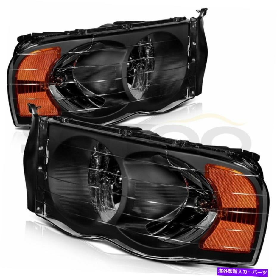 USヘッドライト ペアヘッドライトアセンブリ収集2002-2005ドッジラムピックアップトラックブラッククリアランプ Pair Headlights Assembly Fits 2002-2005 Dodge Ram Pickup Truck Black Clear Lamps【並行輸入品】 36,627円