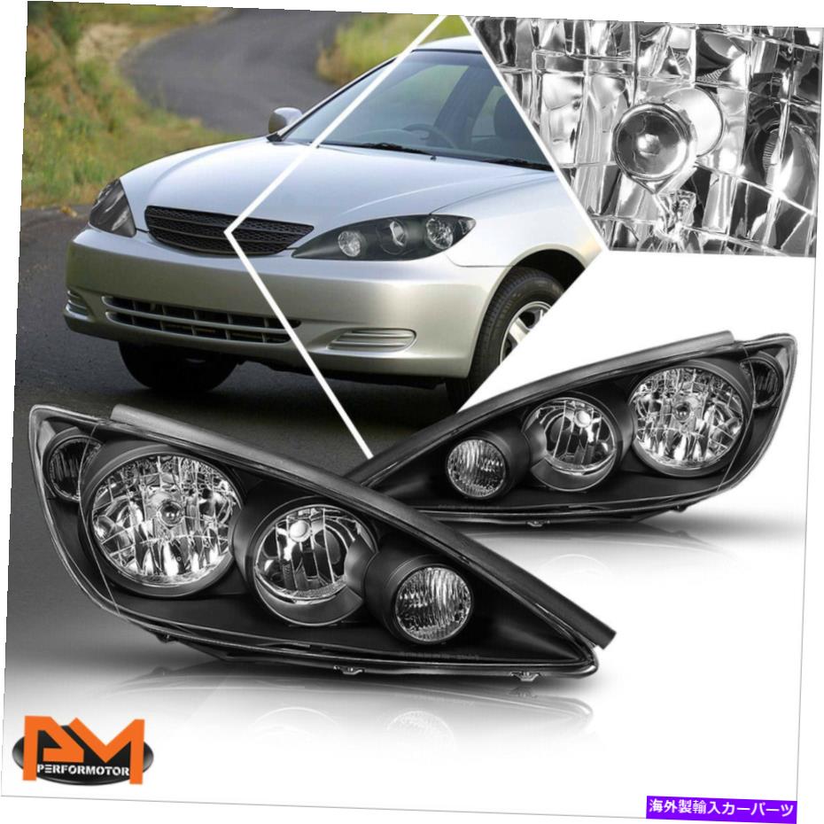 USヘッドライト 05-06 CAMRY XV30ブラックハウジングヘッドライトクリアサイドコーナー信号ランプペア For 05-06 Camry XV30 Black Housing Headlight Clear Side Corner Signal Lamp Pair【並行輸入品】