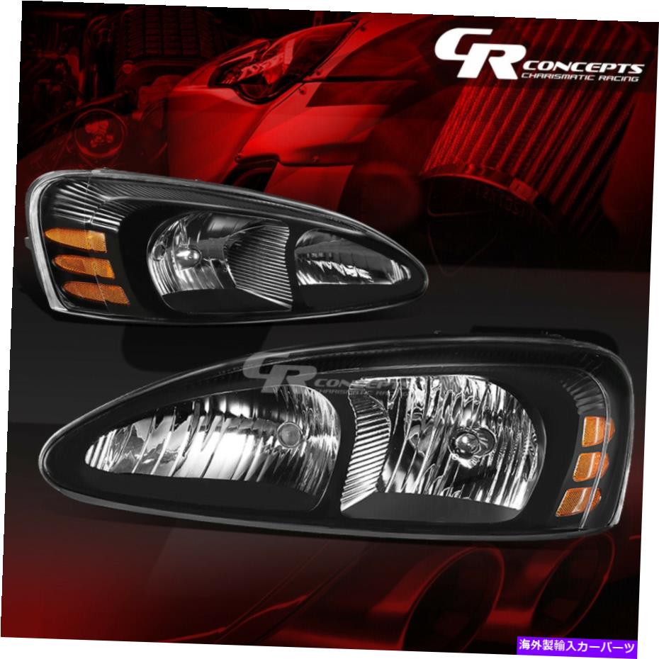 USヘッドライト 2004年から2008年のためのペアブラックハウジング琥珀色のヘッドライトPontiac Grand Prix GT PAIR BLACK HOUSING AMBER CORNER HEADLIGHTS FOR 2004-2008 PONTIAC GRAND PRIX GT【並行輸入品】