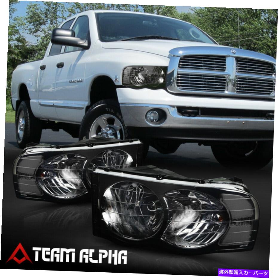 USヘッドライト FITS 2002-2005 RAM 1500/2500/3500 [クロム/スモーク]クリスタルコーナーヘッドライトヘッドランプ Fits 2002-2005 Ram 1500/2500/3500[Chrome/Smoke]Crystal Corner Headlight Headlamp【並行輸入品】