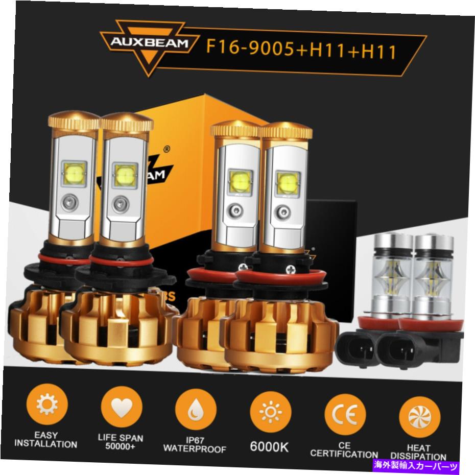 USヘッドライト AUXBeam 9005 + H11 + H11 LEDヘッドライト変換キット高ロービーム+フォグランプ電球 AUXBEAM 9005+H11+H11 LED Headlights Conversion kit High Low Beam+Fog Light Bulb【並行輸入品】