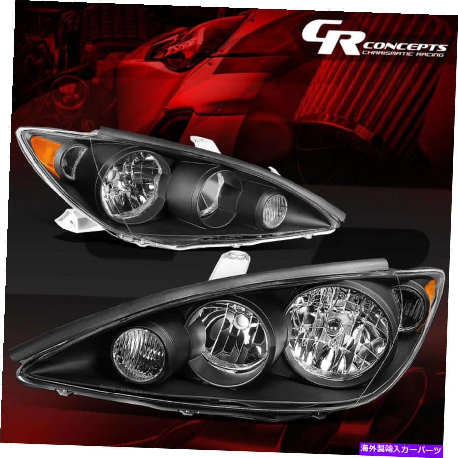 USヘッドライト ブラックハウジングのアンバーコーナーヘッドライトLH + RHのペア05-06トヨタカムリXV30 PAIR OF BLACK HOUSING AMBER CORNER HEADLIGHTS LH+RH FOR 05-06 TOYOTA CAMRY XV30【並行輸入品】