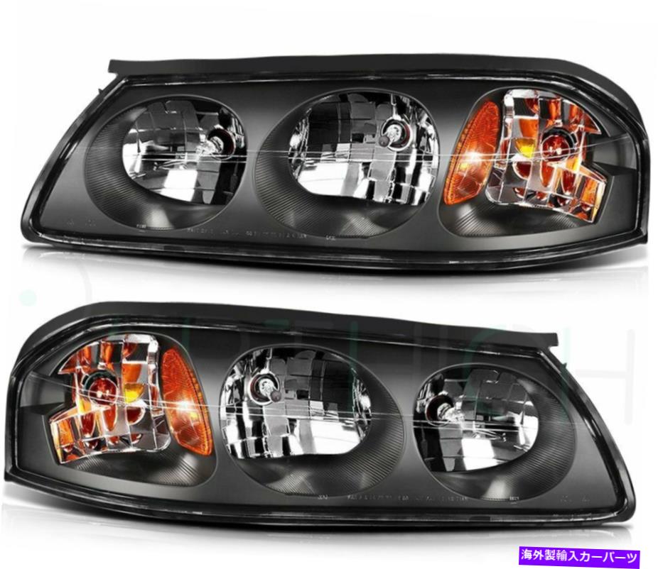 USヘッドライト Chevy Impala 2000-2005のための黒いヘッドライトの再交換ヘッドランプペア左+右 Black Headlights For Chevy Impala 2000-2005 Repalcement Headlamp Pair Left+Right【並行輸入品】
