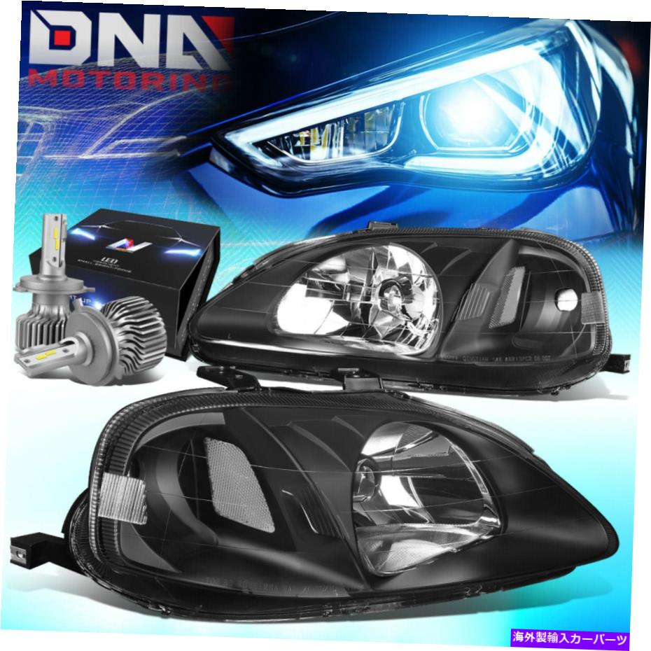 USヘッドライト 1999-2000ホンダシビックEKタイプRルックヘッドライトW / LEDキットスリムスタイルブラック FOR 1999-2000 HONDA CIVIC EK TYPE-R LOOK HEADLIGHTS W/LED KIT SLIM STYLE BLACK【並行輸入品】 37,567円