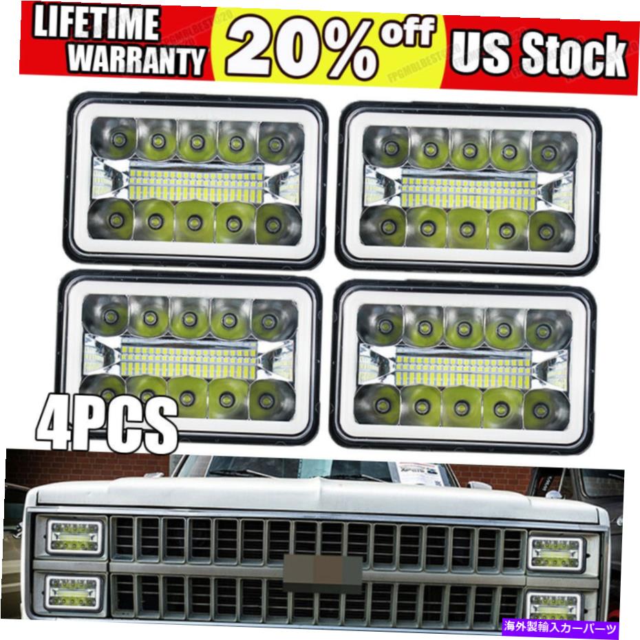 USヘッドライト 高ロービームH4651 H4652 H4652で承認された長方形4×6 LEDヘッドライトドット Rectangular 4X6 LED Headlights DOT Approved with High Low Beam H4651 H4652 H4656【並行輸入品】