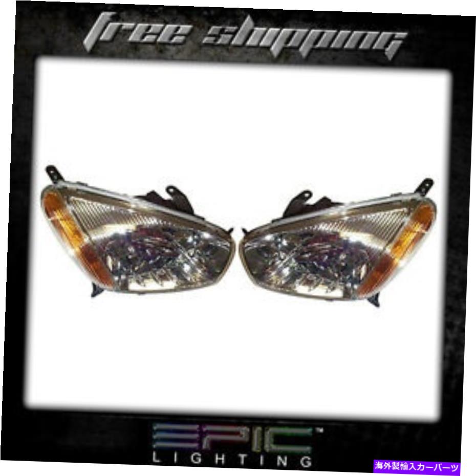 USヘッドライト FITS 2001-03トヨタRAV4 RAV-4ヘッドライトヘッドランプペア左右セット Fits 2001-03 Toyota Rav4 Rav-4 Headlight Headlamp Pair Left right set【並行輸入品】