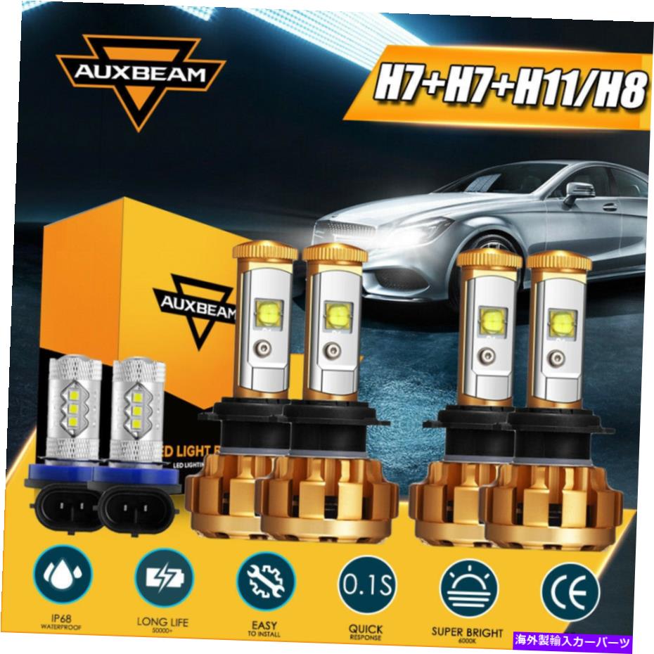 USヘッドライト AuxbeamコンボLEDヘッドライトフォグ電球はBMW 328i 325xi 330xi 2002-2006のための6000k AUXBEAM Combo LED Headlight Fog Bulbs 6000K For BMW 328i 325xi 330xi 2002-2006【並行輸入品】