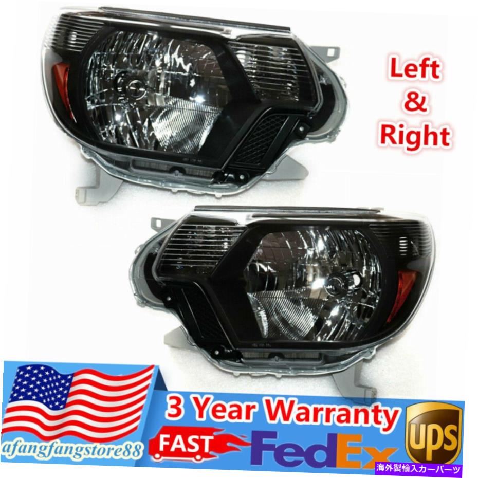 USヘッドライト 12-15トヨタタコマピックアップ2Xヘッドライトブラックハウジングヘッドランプ左+右 For 12-15 Toyota Tacoma Pickup 2x Headlights Black Housing Headlamp Left + Right【並行輸入品】