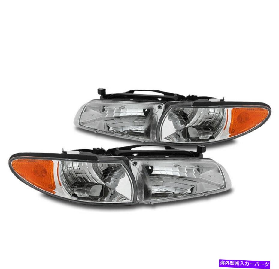 USヘッドライト 1997年から2003年のPontiac Grand Prix ChromeヘッドライトヘッドランプW /コーナーシグナルランプ For 1997-2003 Pontiac Grand Prix Chrome Headlights Headlamp w/Corner Signal Lamp【並行輸入品】