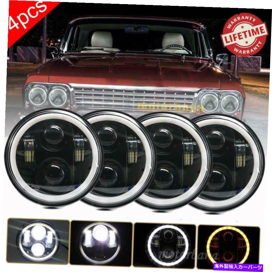USヘッドライト 4ピース5.75 5-3 / 4ラウンドLEDプロジェクターヘッドライトHi-Lo for Chevrolet Chrysler 4pcs 5.75 5-3/4 Round LED Projector Headlights HI-Lo For Chevrolet Chrysler【並行輸入品】