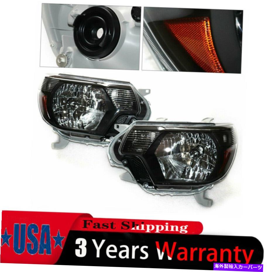 USヘッドライト Black 12-15トヨタタコマピックアップヘッドライトヘッドランプ12-15左+右2ピース For Black 12-15 Toyota Tacoma Pickup Headlights Headlamps 12-15 Left+Right 2pcs【並行輸入品】