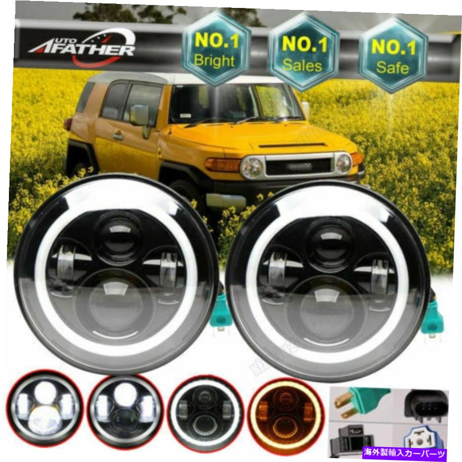 USヘッドライト ジープラングラーJK TJ H6024 OEM DRLハロゲンの取り替えドットのための7 '' LEDヘッドライト 7'' LED Headlights For Jeep Wrangler JK TJ H6024 OEM DRL Halogen Replacement Dot【並行輸入品】