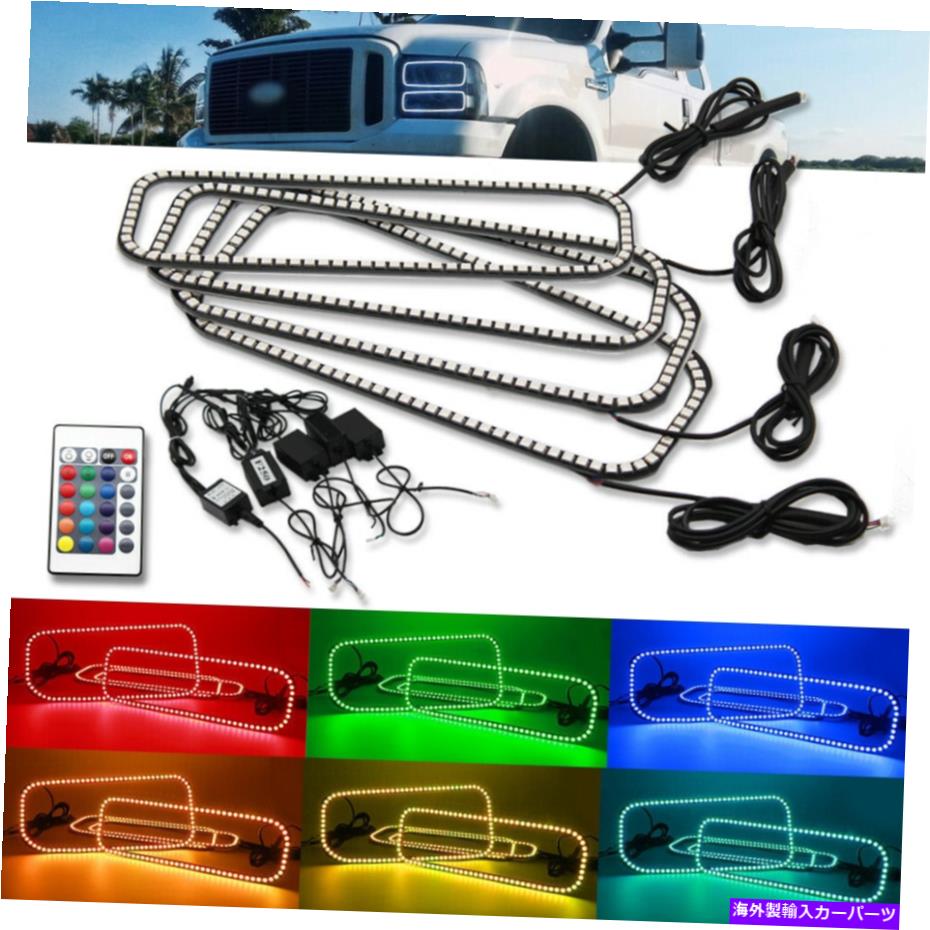 USヘッドライト RGBハローリングマルチカラーLED Demon Devil Angelの目はフォードF250 F350のためのリモート RGB Halo Rings Multi-Color LED Demon Devil Angel Eyes Remote For Ford F250 F350【並行輸入品】