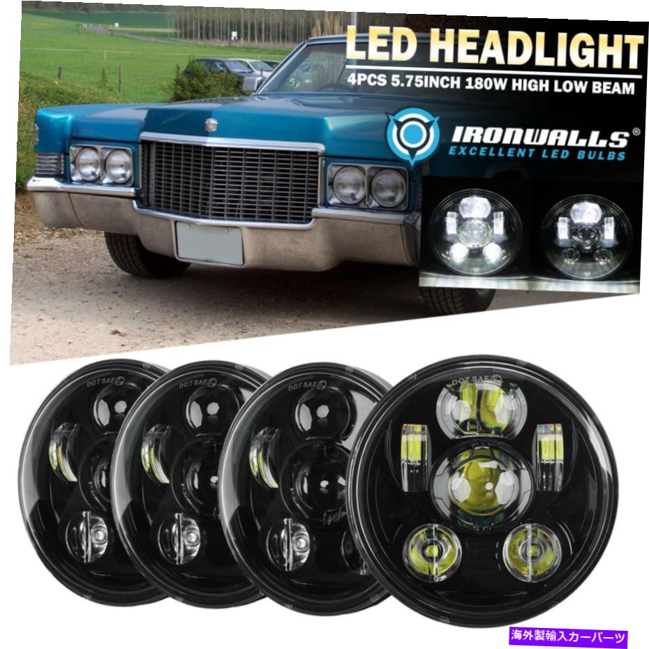 USヘッドライト Cadillac 4PCS 5.75「5-3 / 4」LEDヘッドライトドットプロジェクターハイローシールビーム For Cadillac 4PCS 5.75\