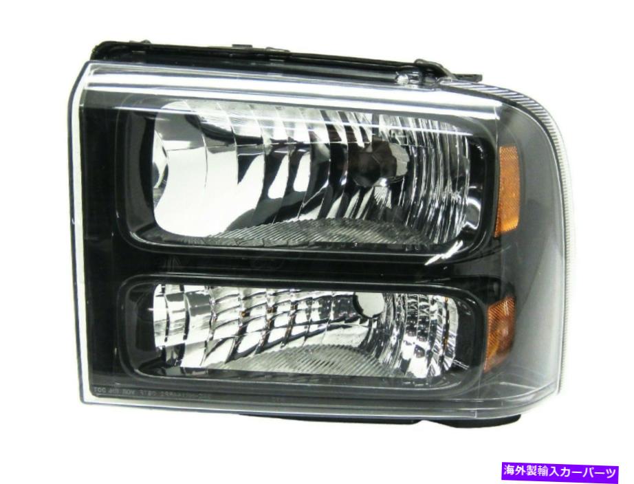 USヘッドライト LH左運転側ヘッドランプブラックベゼル2005 2006 2007フォードP / U_SUPERDUTY LH Left Driver side Headlamp Black Bezel fits 2005 2006 2007 Ford P/U_Superduty【並行輸入品】