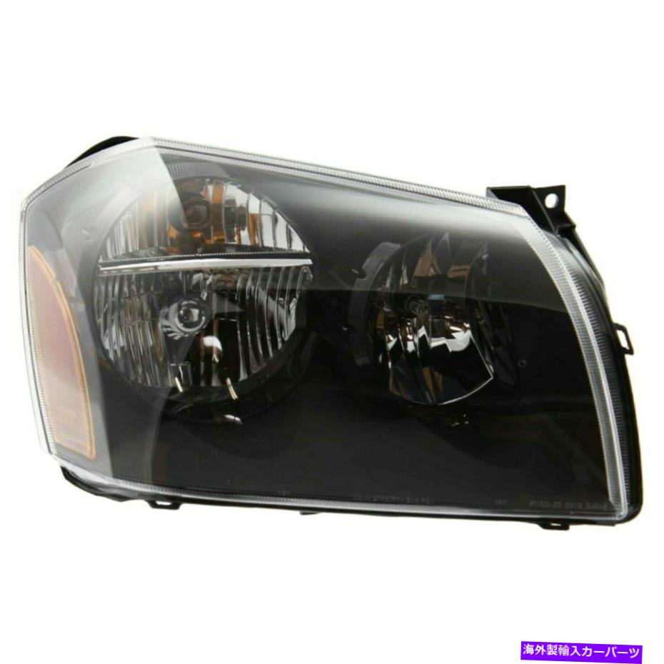 USヘッドライト 右RHヘッドランプアセンブリブラック2.7 / 3.5Lフィット2005 2006 2007 Dodge Magnum Right RH Headlamp Assembly Black 2.7/3.5L fits 2005 2006 2007 Dodge Magnum【並行輸入品】