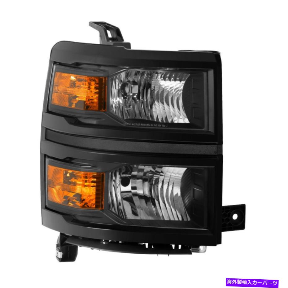 USヘッドライト シボー14-15 Silverado 1500ブラック交換ヘッドライト旅客/右側 Chevy 14-15 Silverado 1500 Black Replacement Headlight Passenger / Right Side【並行輸入品】