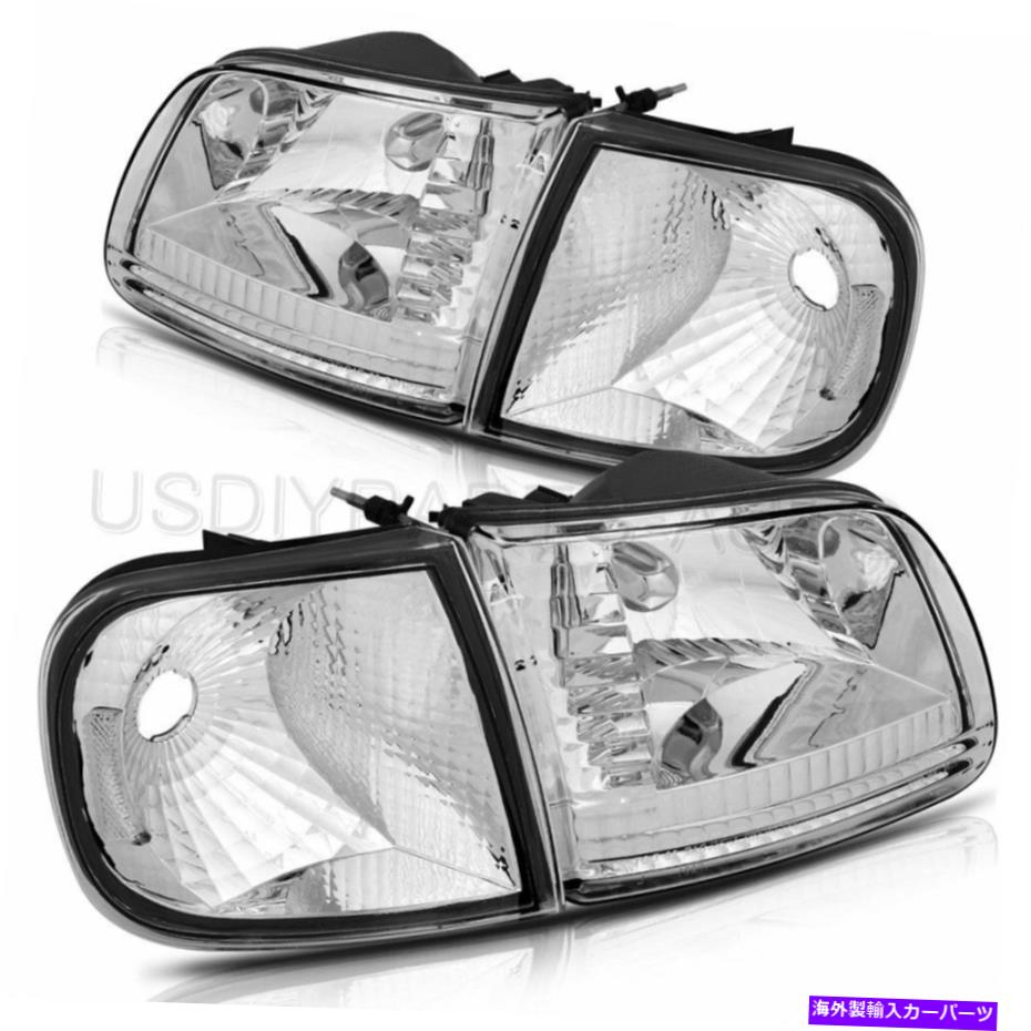 USヘッドライト FIGS 1997-2003フォードF-150クロムヘッドライトヘッドランプアセンブリ交換ペア Fits 1997-2003 Ford F-150 Chrome Headlight Headlamp Assembly Replacement Pair【並行輸入品】 37,567円