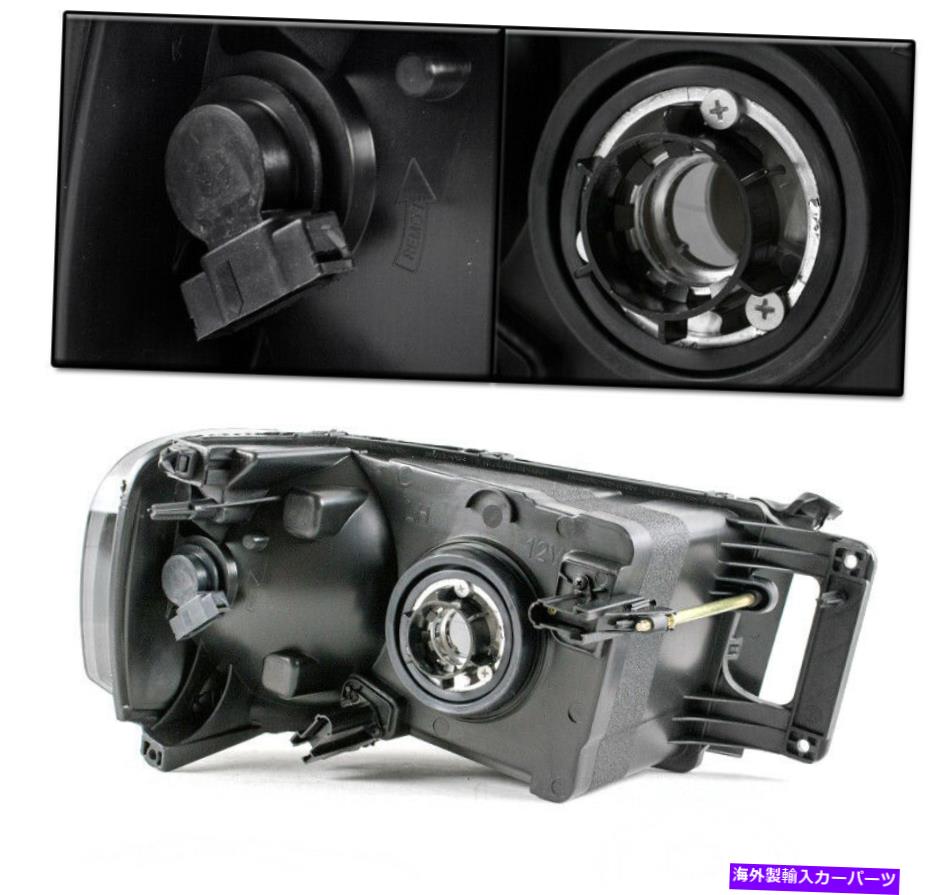 USヘッドライト 2002-2005 RAM 1500ピックアップブラック/スモークヘッドライトランプW / BLUE LEDシグナルDRL FOR 2002-2005 RAM 1500 PICKUP BLACK/SMOKE HEADLIGHT LAMP W/BLUE LED SIGNAL DRL【並行輸入品】