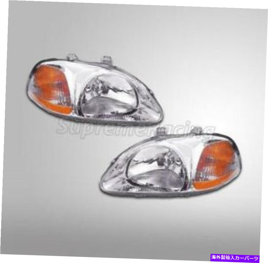 USヘッドライト 1996 - 1998年のホンダシビック2/3/4博士のための左+右交換ヘッドライト Left + Right Replacement Headlights For 1996-1998 Honda Civic 2/3/4 DR【並行輸入品】